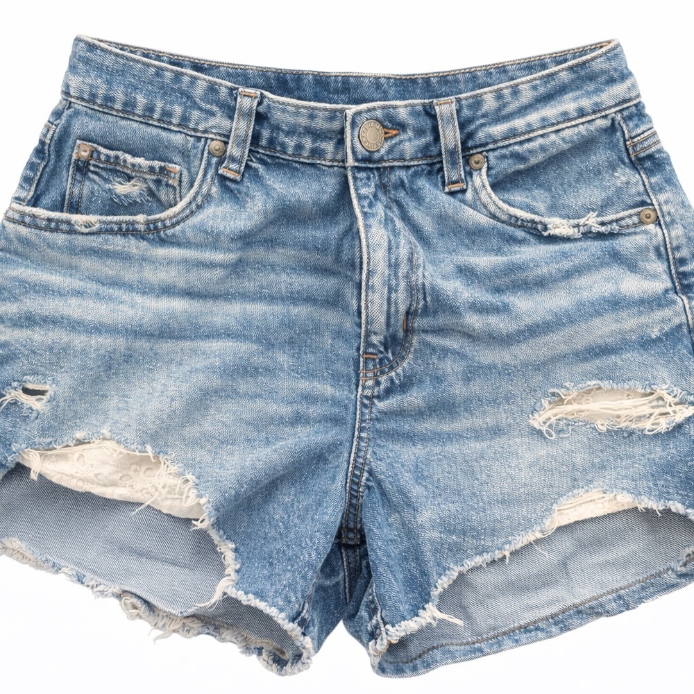 American Eagle Outfitters Light Blue Distressed Denim Shorts
